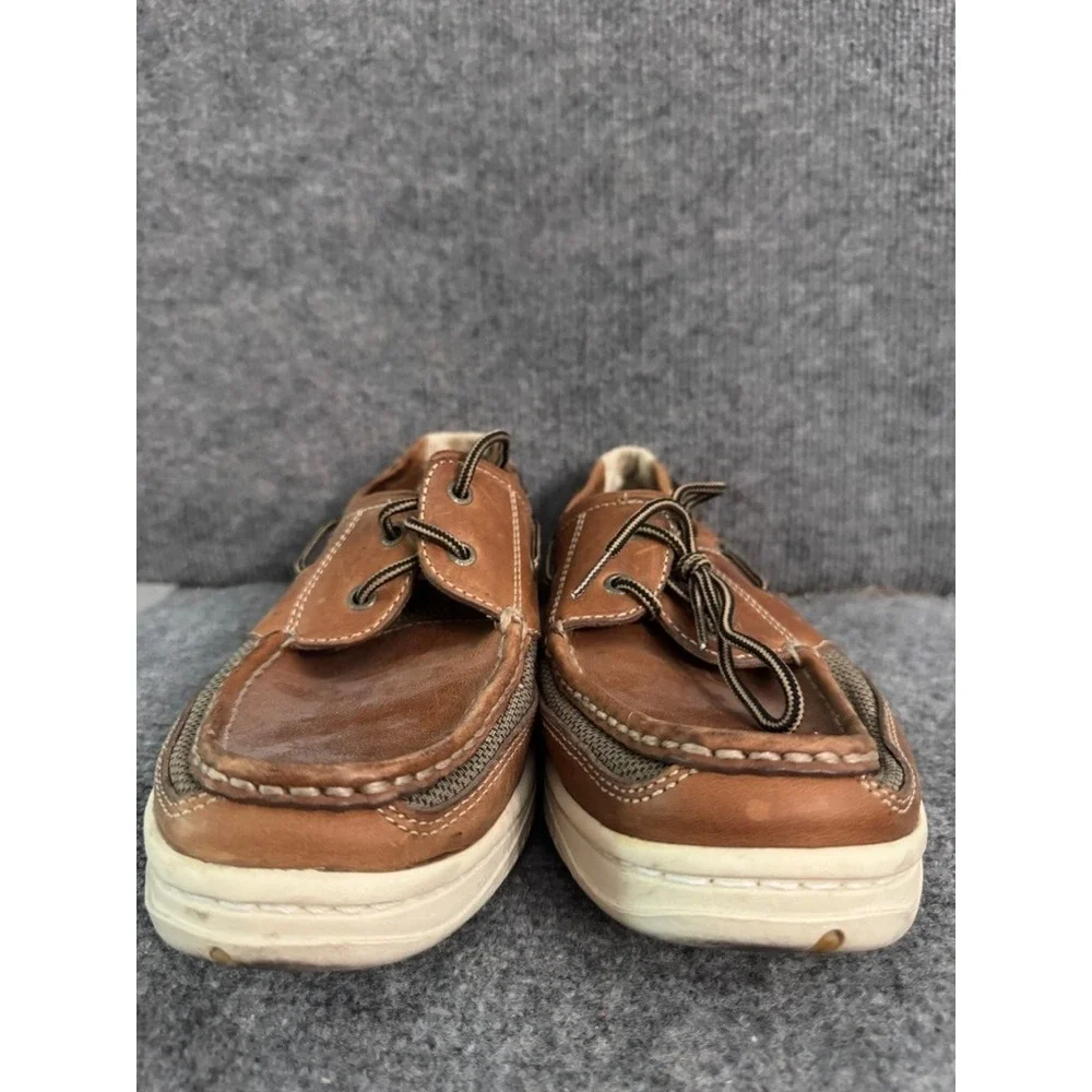 Columbia Quadensity Mens Brown Leather Boat Shoes Loafers Moc Toe Tan 10.5